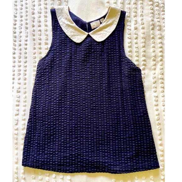 Anthropologie Postmark Sleeveless Peter Pan Collar Top XS - Picture 1 of 3